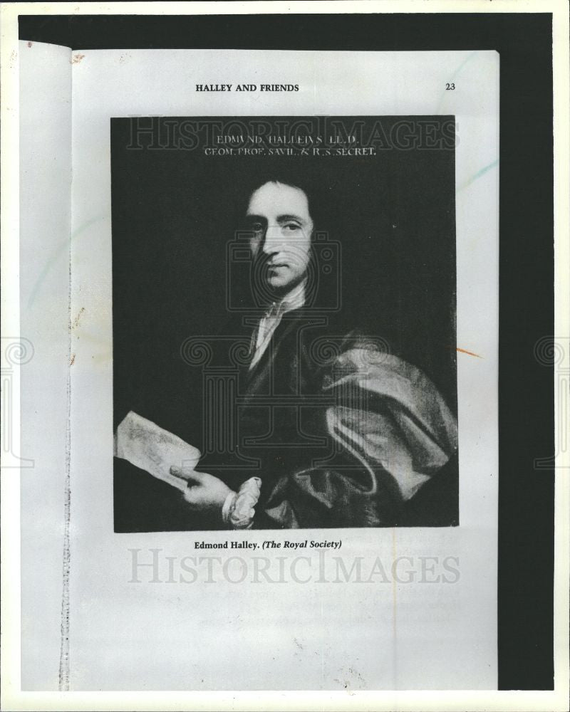 1985 Press Photo Edmond Halley geophysicist - Historic Images