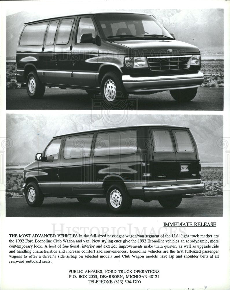 1991 Press Photo Ford-Van - Historic Images