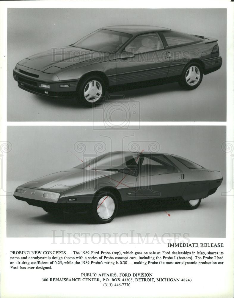 1988 Press Photo Ford Probe aerodynamic production car - Historic Images