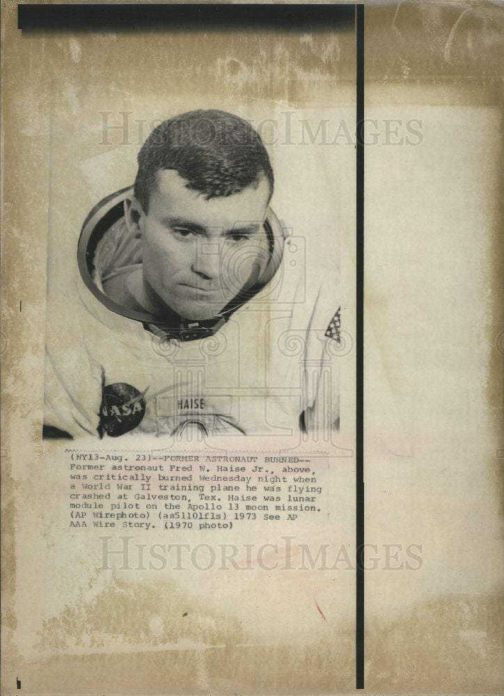 1973 Press Photo Fred W. Haise Jr Apollo 13 NASA - Historic Images