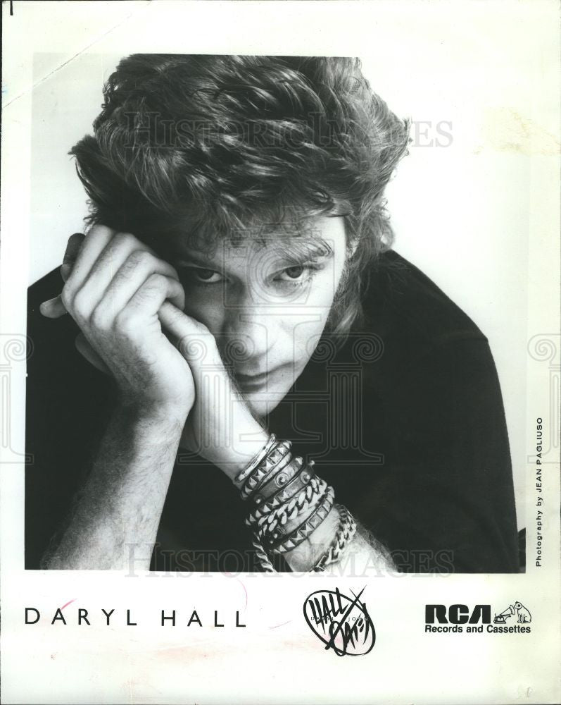 1986 Press Photo Daryl Hall guitarist singer Hall Oates - Historic Images