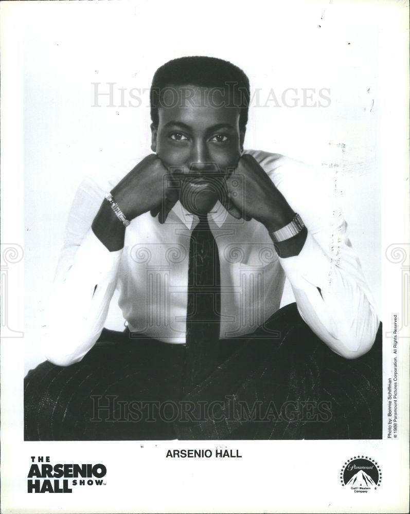 1989 Press Photo Arsenio Hall American Actor Talk Show - Historic Images