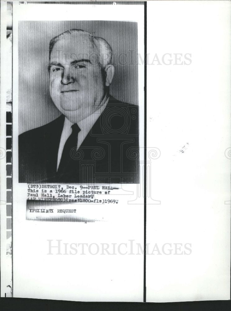 1969 Press Photo Paul Haul Labor Leader Detroit 1966 - Historic Images