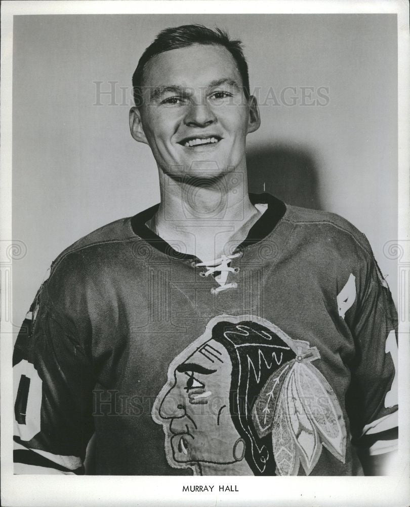 1966 Press Photo Murray Hall Black Hawks Red Wings - Historic Images