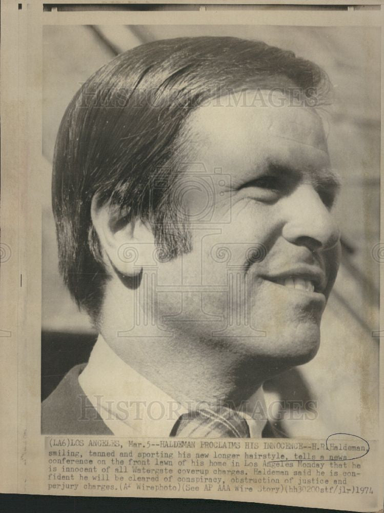 1974 Press Photo H.R. Haldeman businessman - Historic Images