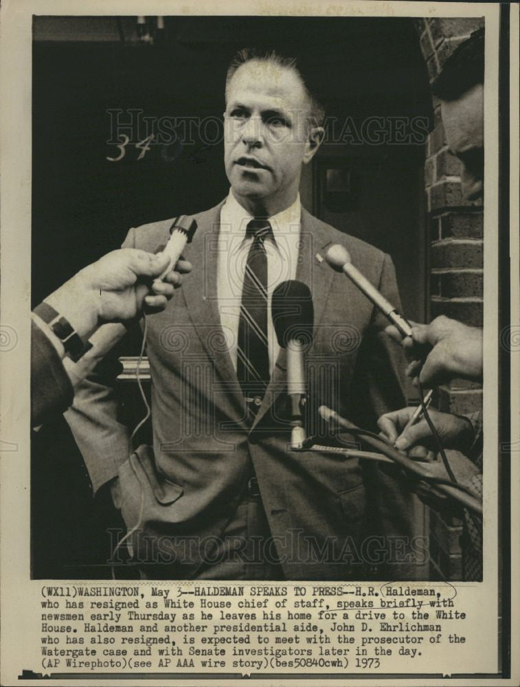 1973 Press Photo H.R. Haldeman, White House chief - Historic Images
