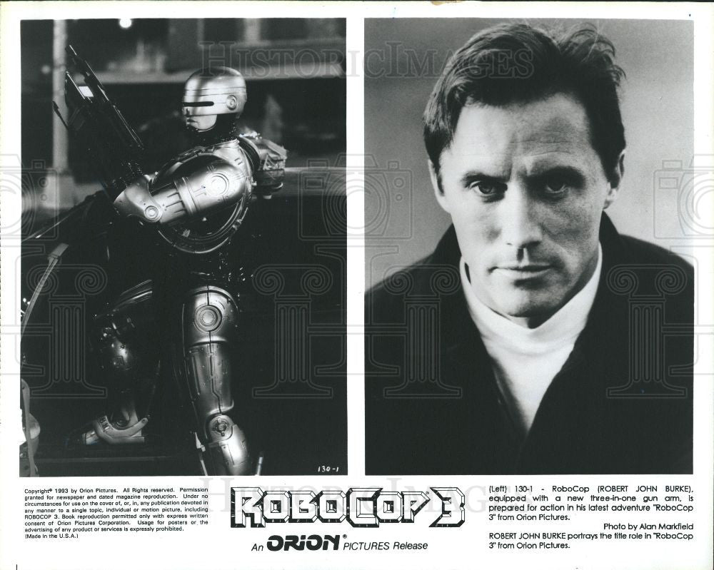 1993 Press Photo Robert John Burke RoboCop - Historic Images