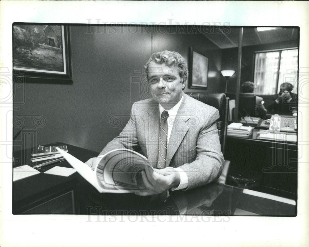 1985 Press Photo David Burr Windsor Mayor - Historic Images