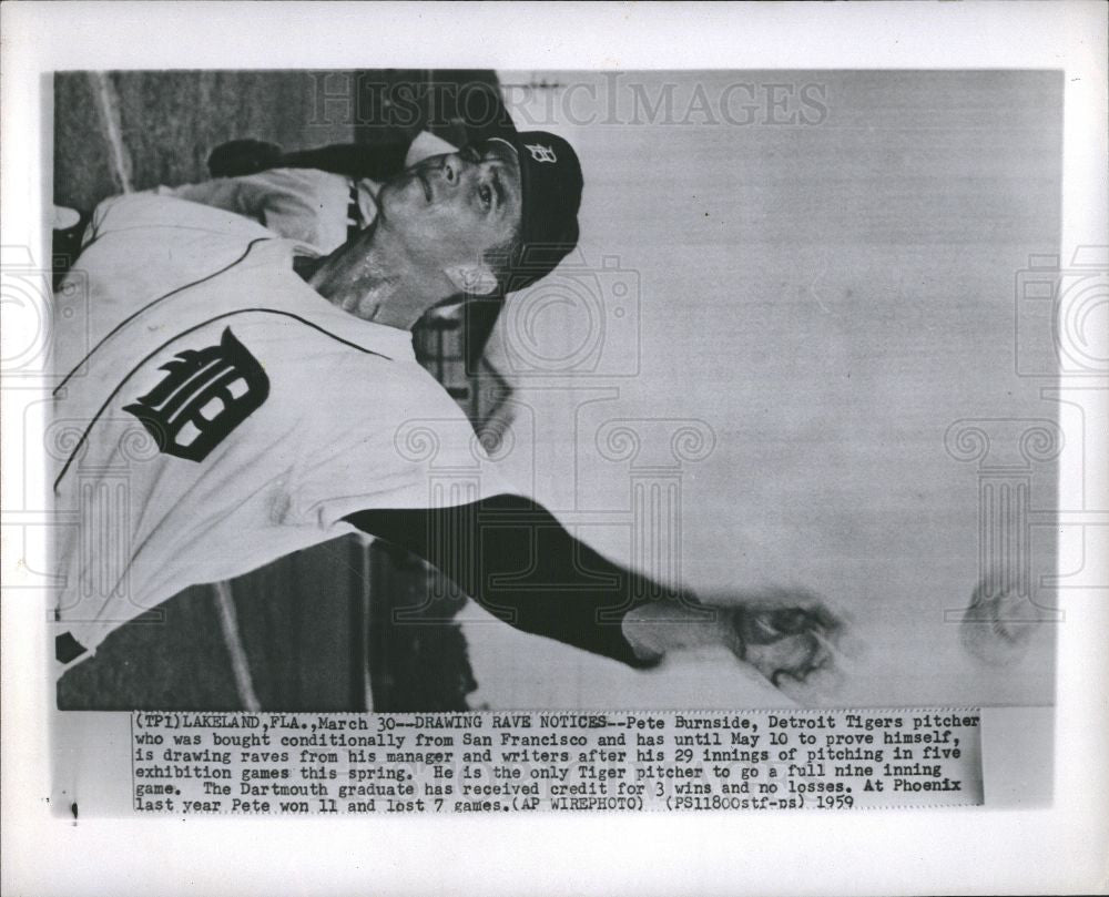 1959 Press Photo Pete Willits Burnside Baseball Pitcher - Historic Images