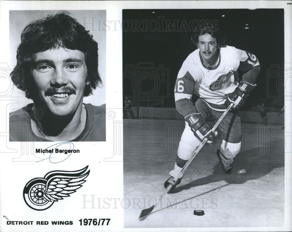 1977 Press Photo Michel Bergeron Ice Hockey Player - Historic Images