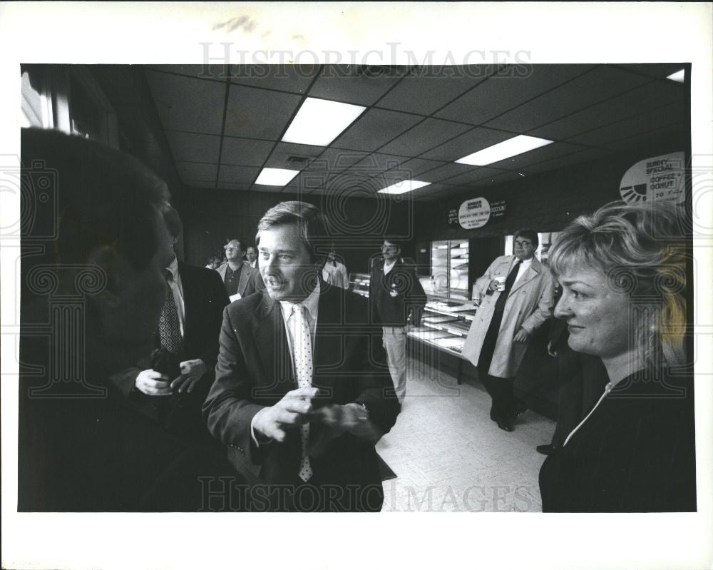 1990 Press Photo Politics Detroit 1990 Blanchard talk - Historic Images