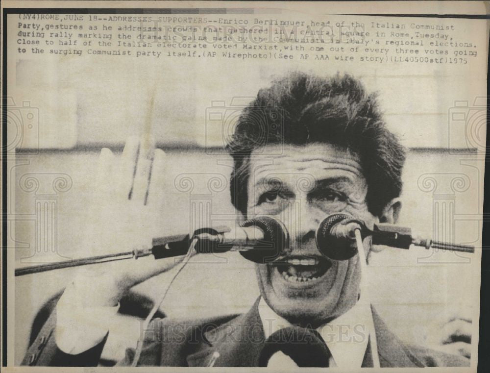 1975 Press Photo Enrico Berlinguer, communist , Italy - Historic Images