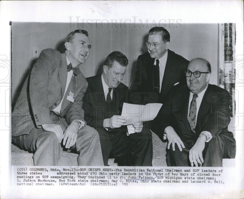 1955 Press Photo GOP Chiefs MEET - Historic Images