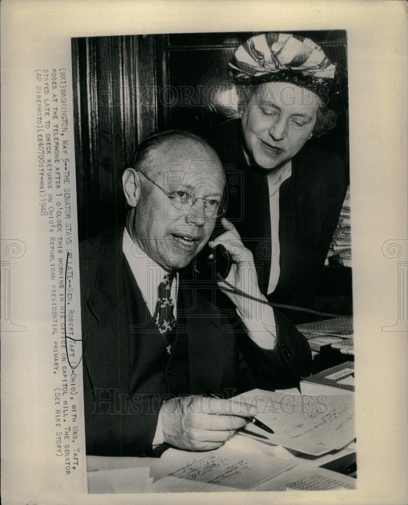 1948 Press Photo Robert Alphonso Taft - Historic Images