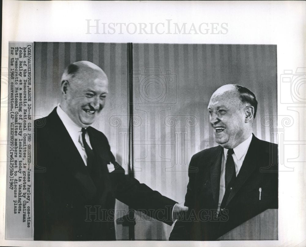 1967 Press Photo James Farley, Democratic Commitee - Historic Images