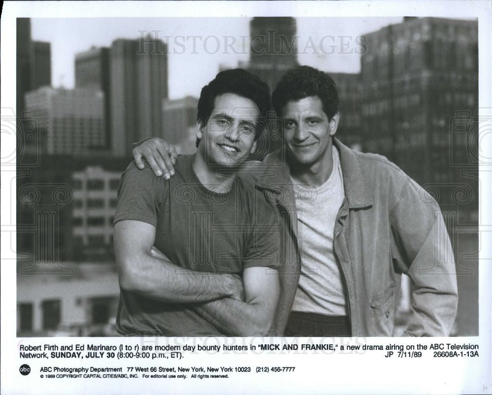 1989 Press Photo Robert Firth, Ed Marinaro, tv series - Historic Images