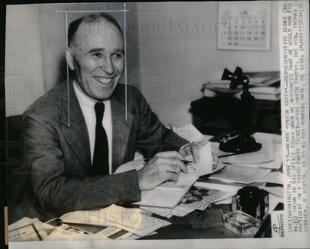 1936 Press Photo william lemke politician - Historic Images