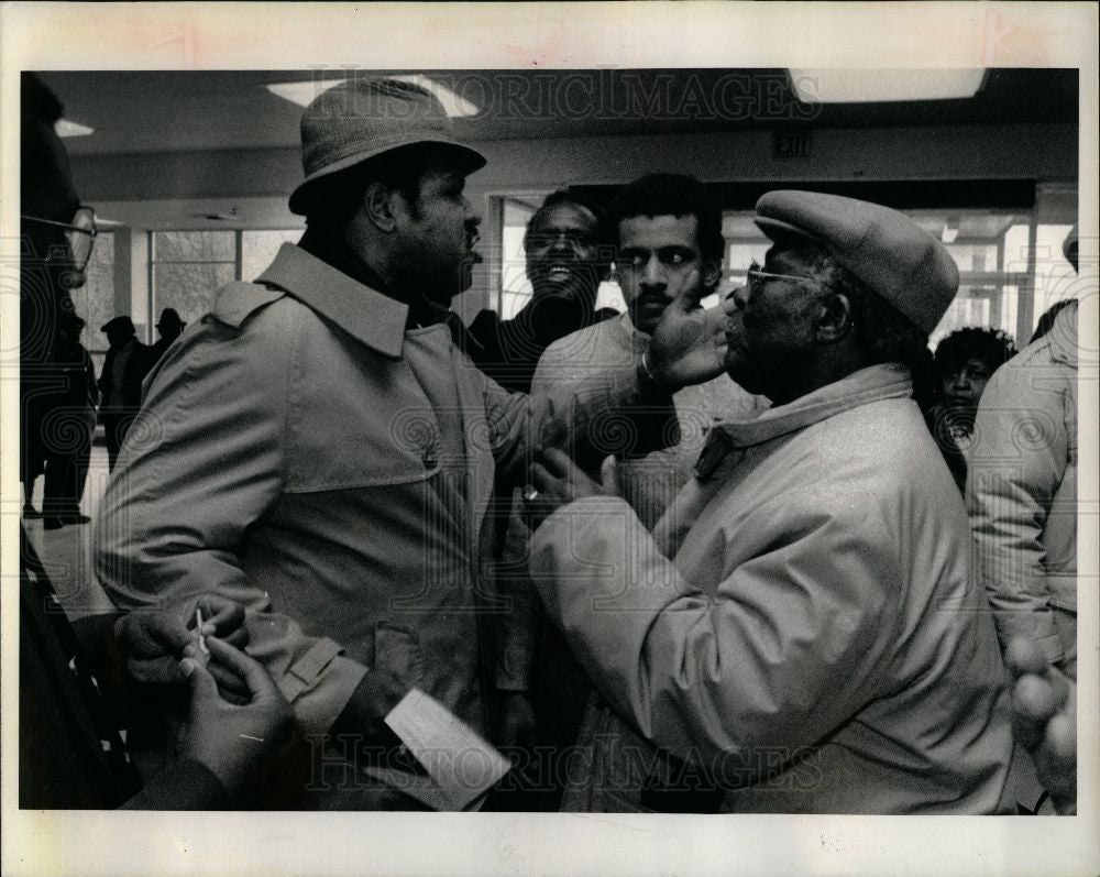 1984 Press Photo George Williams  Buddy Battle Detroit - Historic Images