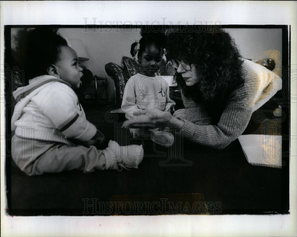 1990 Press Photo Artist Lin Baum Cortez Lovelady Krysta - Historic Images