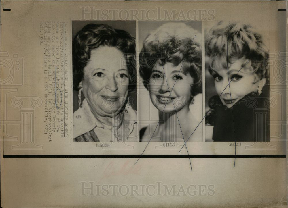 1974 Press Photo Mary Beame - Historic Images