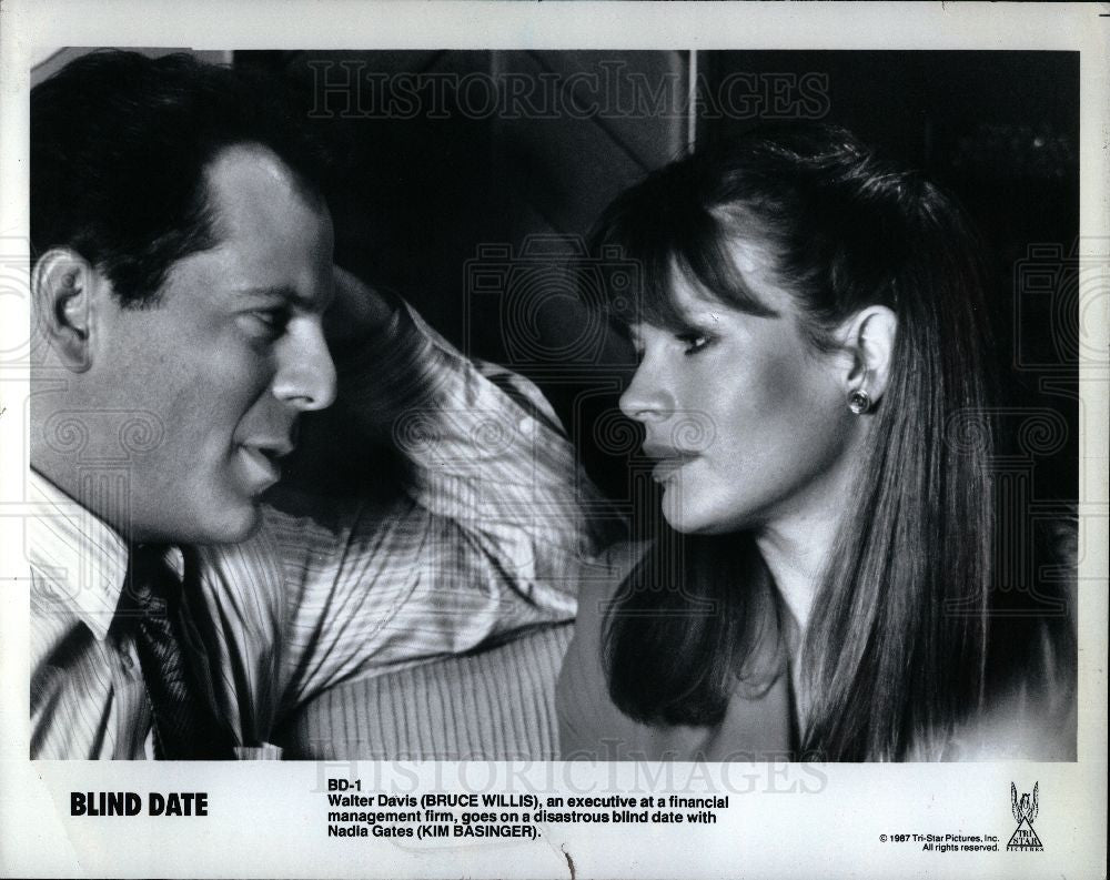 1992 Press Photo Bruce Willis,Kim Basinger in BlindDate - Historic Images