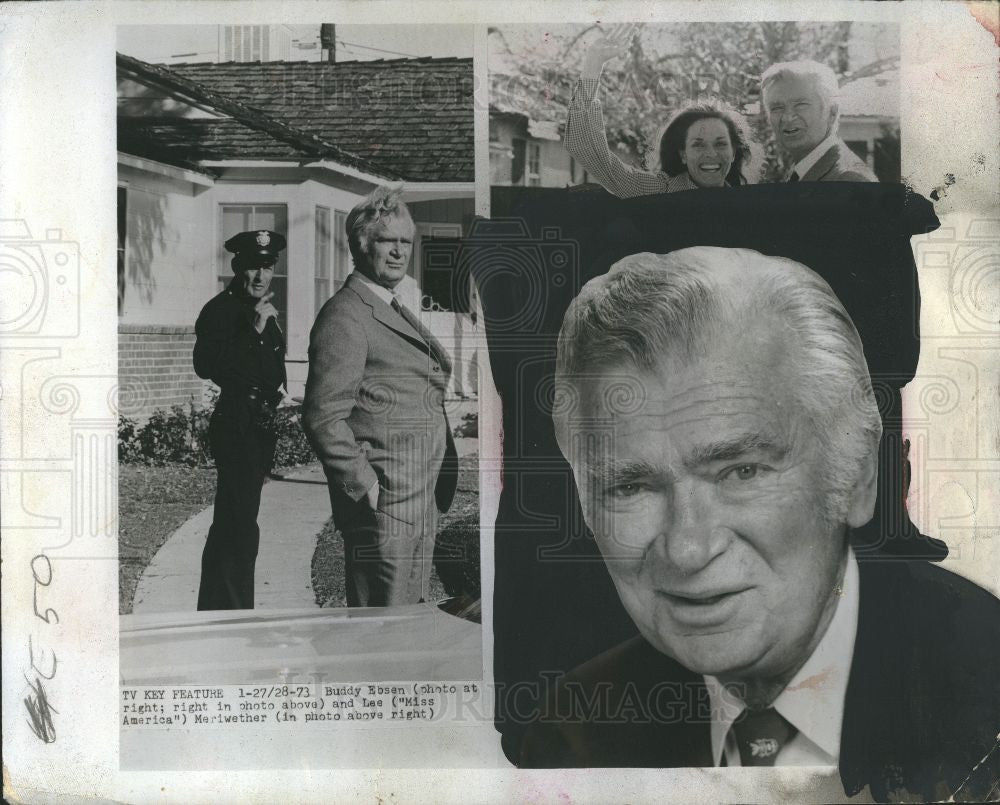 1973 Press Photo Buddy Ebsen Lee Meriwether actor - Historic Images