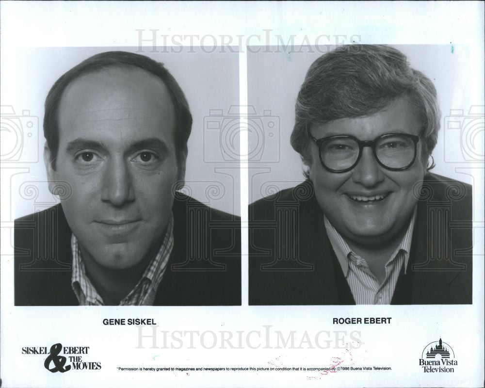 1987 Press Photo Gene Siskel Roger Ebert - Historic Images