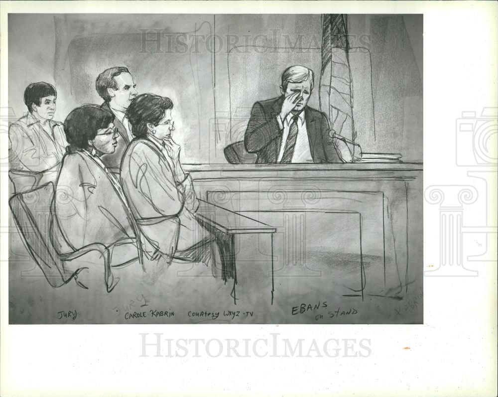 1984 Press Photo Ronald Ebans Court Appearance - Historic Images