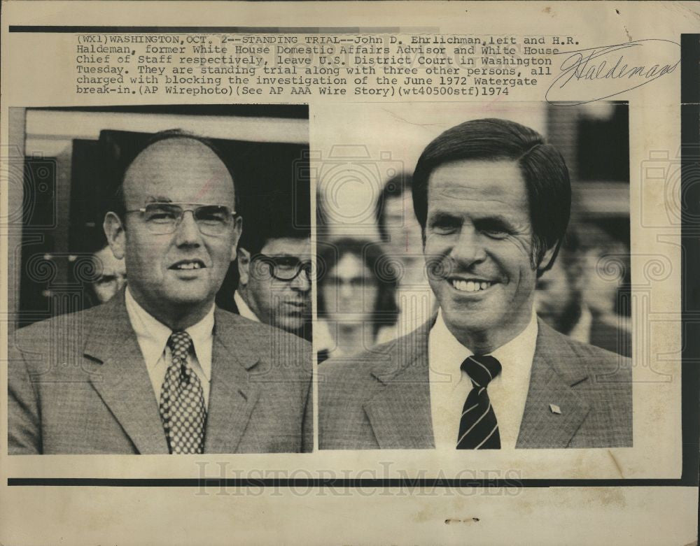 1974 Press Photo HR Haldeman Chief of staff Whitehouse - Historic Images
