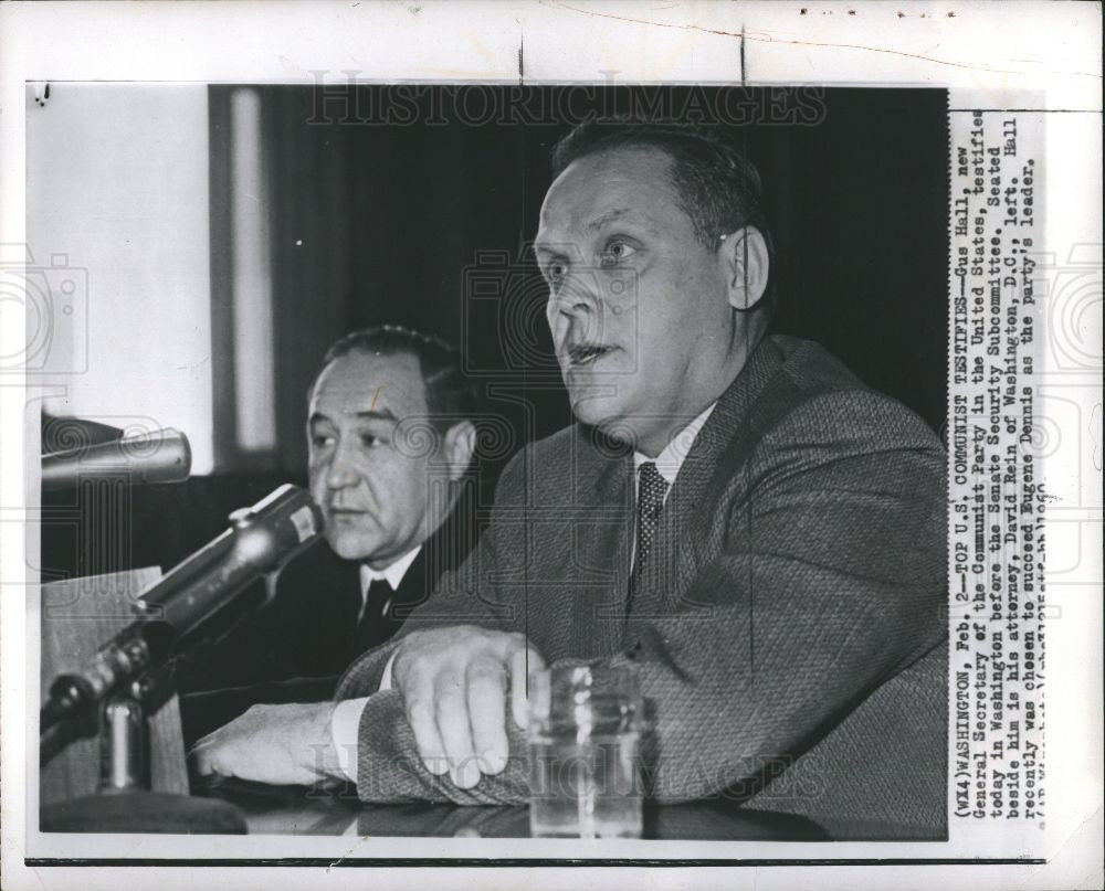 1960 Press Photo Gus Hall Communist Party leader - Historic Images