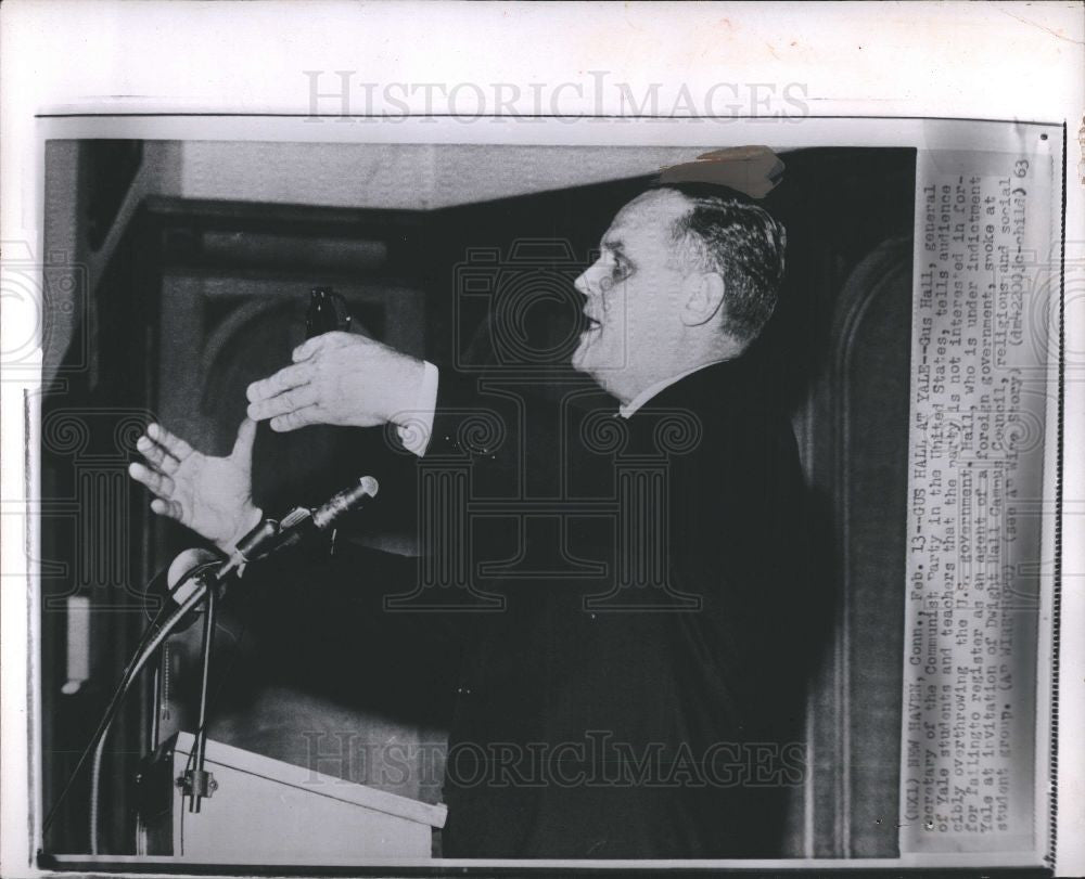 1963 Press Photo Gus Hall, general secretary - Historic Images