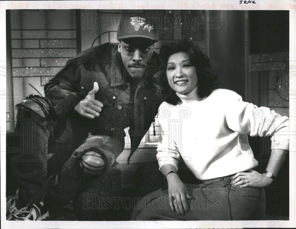 1990 Press Photo Connie Chung, Arsenio Hall - Historic Images