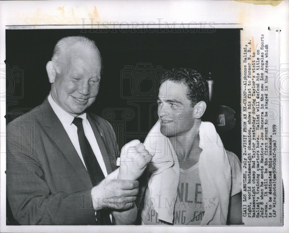 1956 Press Photo Alphonse Halimi World bantamweight Cha - Historic Images