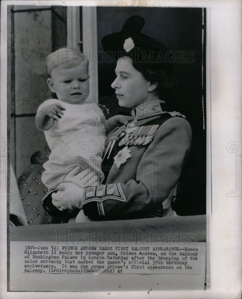1961 Press Photo Prince Andrew Queen Elizabeth royal UK - Historic Images