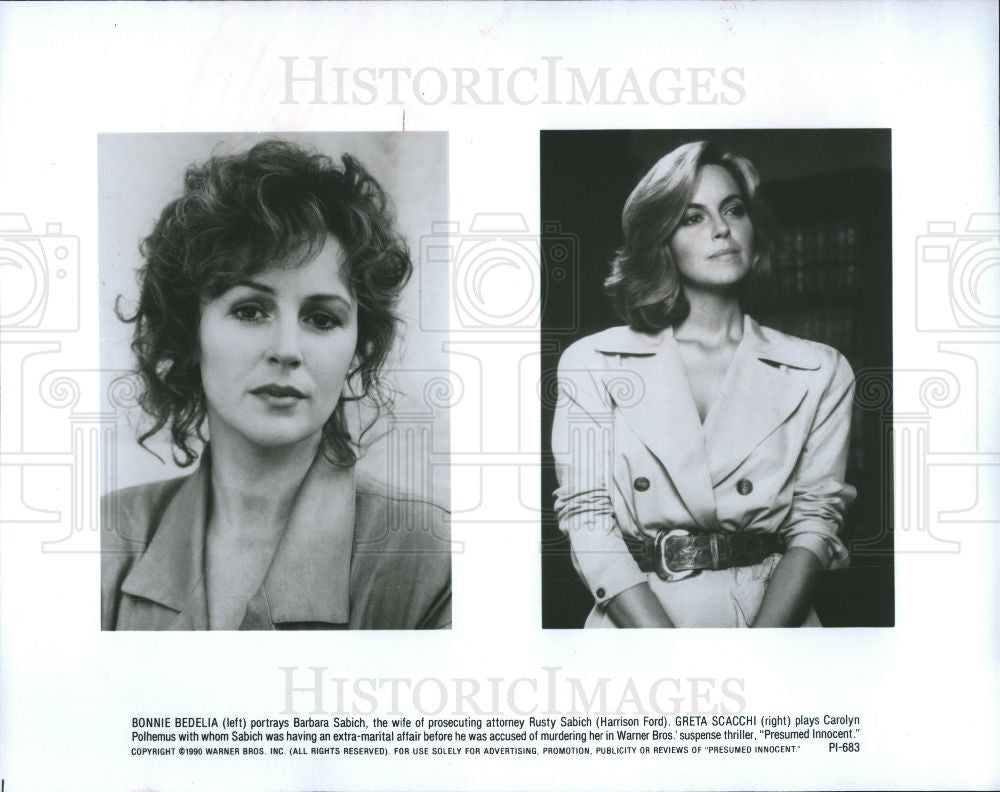 1990 Press Photo BONNIE BEDELIA Presumed Innocent - Historic Images
