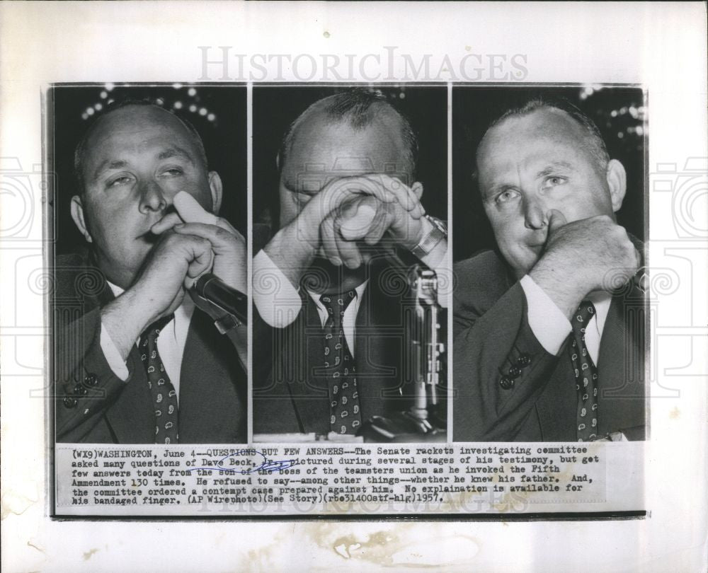 1957 Press Photo Dave Beck - Historic Images