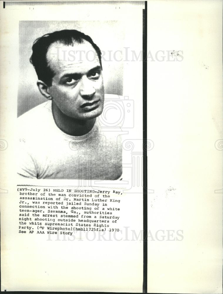 1970 Press Photo Jerry Ray detained for murder of kid - Historic Images