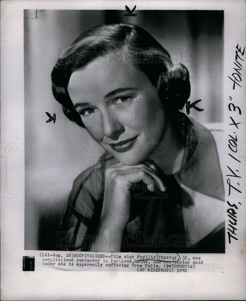 1952 Press Photo Phyllis Thaxter - Historic Images