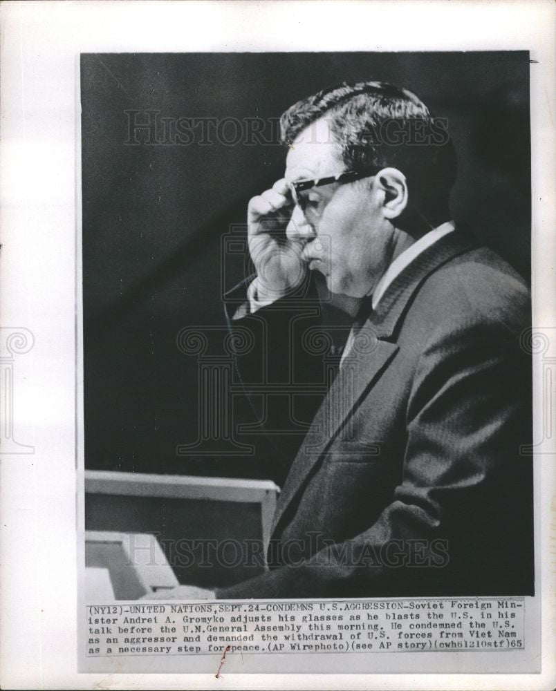 1965 Press Photo Andrei A. Gromyko - Historic Images