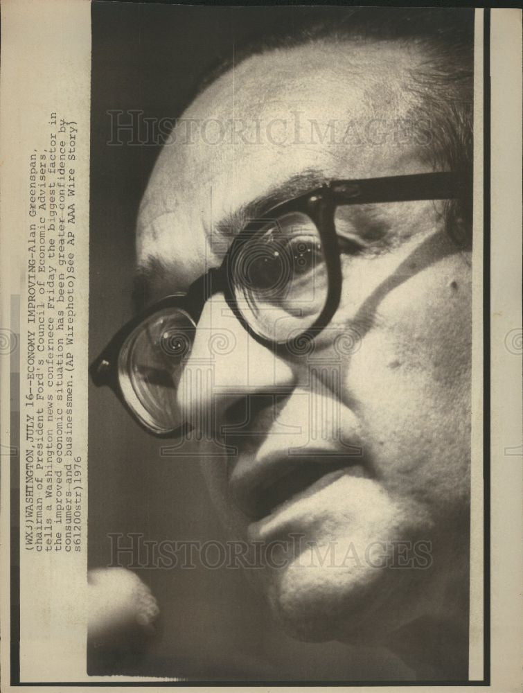 1976 Press Photo Greenspan Alan Economics - Historic Images