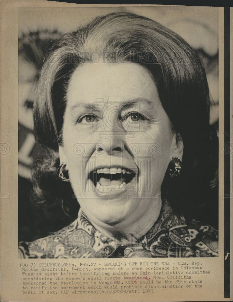 1973 Press Photo Martha Griffiths speaks to legislature - Historic Images