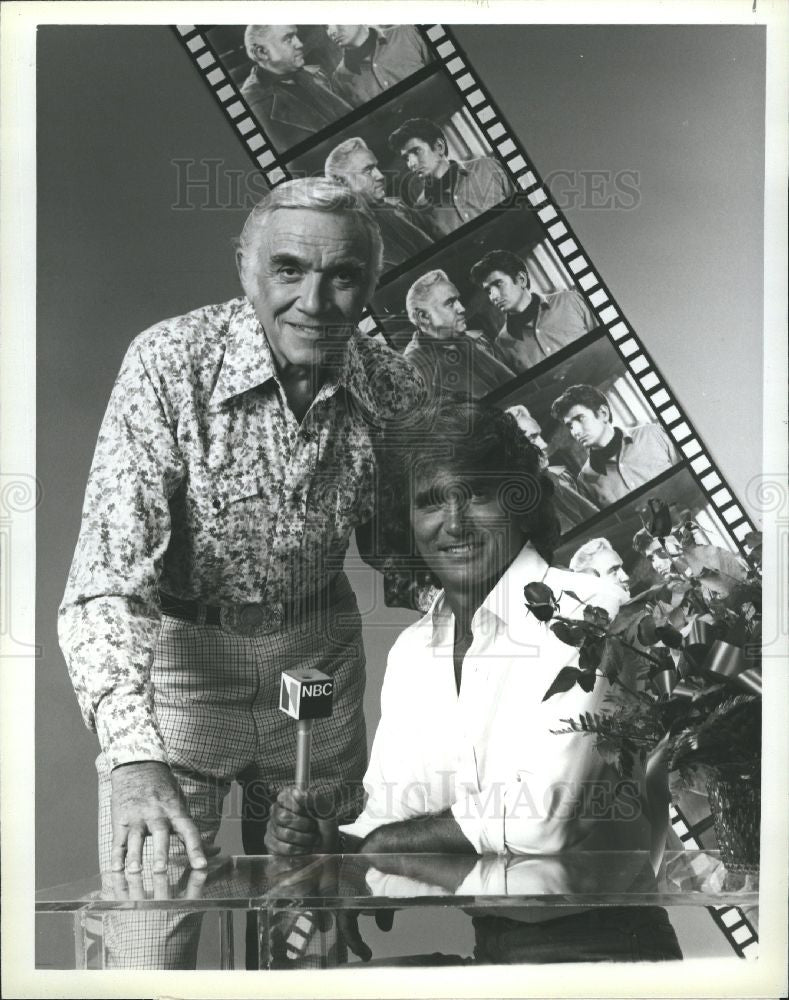 Press Photo Lorne Green Micheal Landon Pasadena - Historic Images