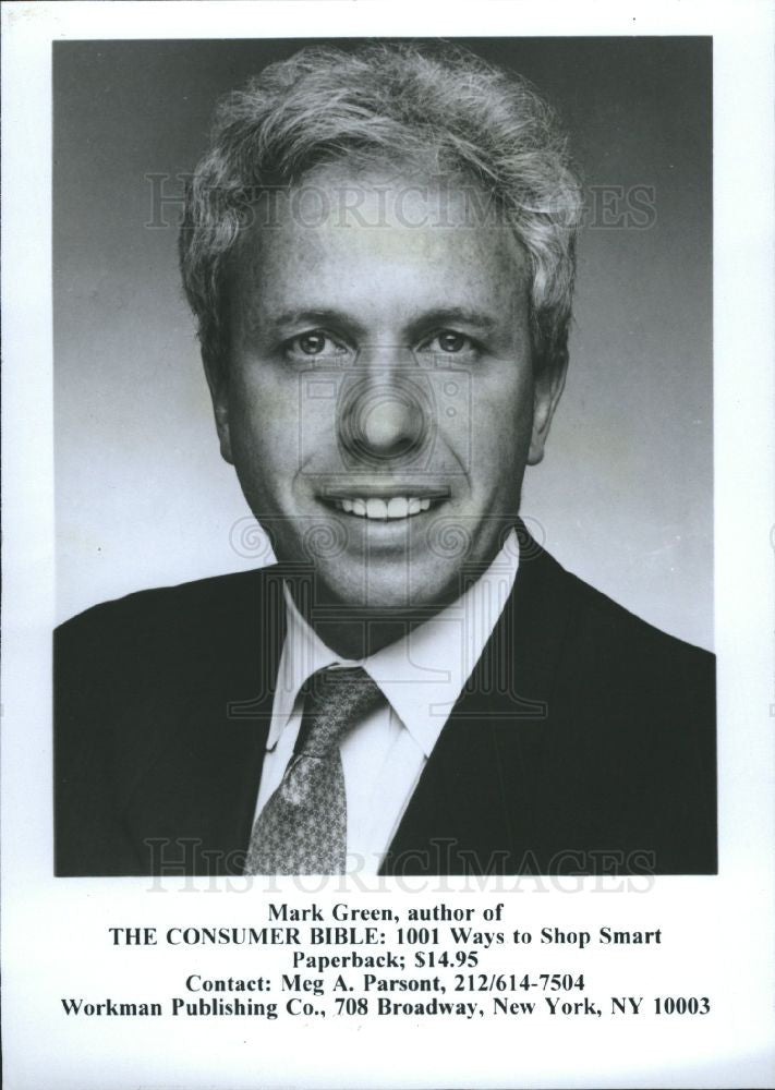 1995 Press Photo Mark Green author - Historic Images