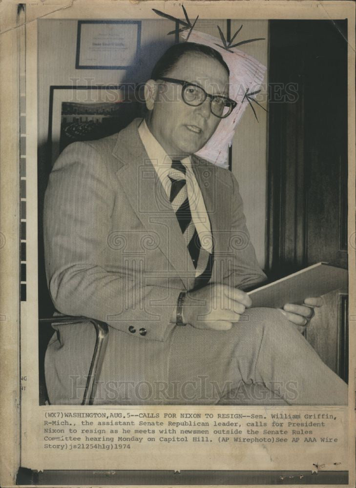 1974 Press Photo Sen. William Griffin - Historic Images