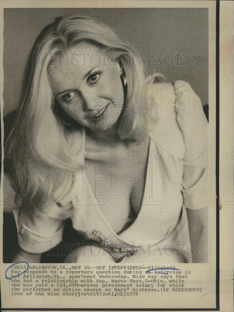 1978 Press Photo Elizabeth Ray Wayne Hays mistress paid - Historic Images