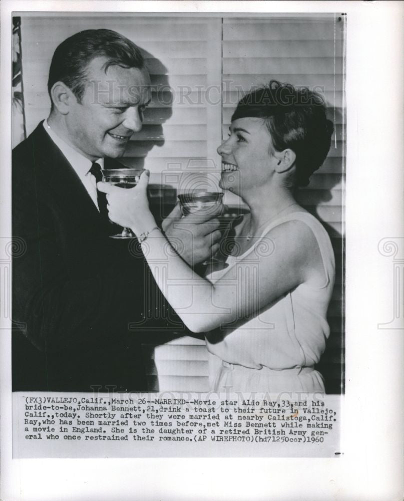 1960 Press Photo Aldo Ray and Johanna Bennett - Historic Images