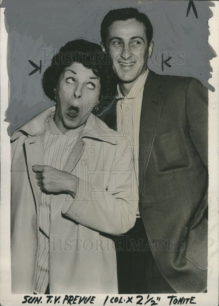 1955 Press Photo Martha Raye Ed Begley Actress TV Actor - Historic Images