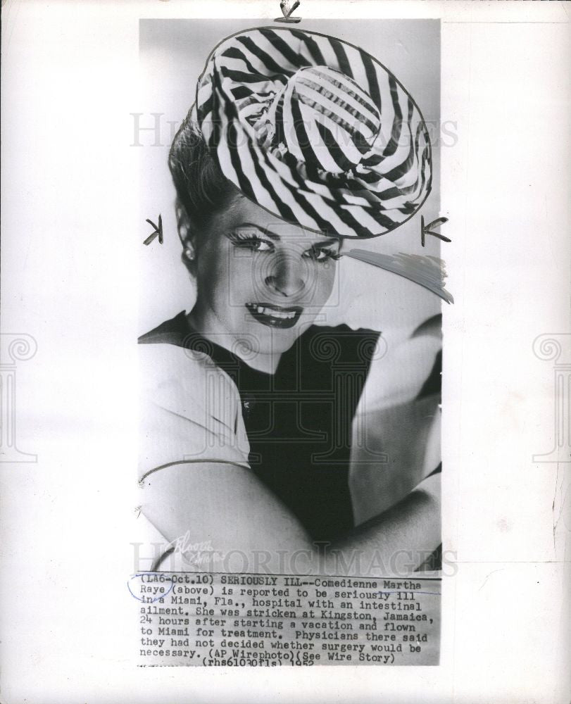 1952 Press Photo Martha Raye actress singer comedienne - Historic Images