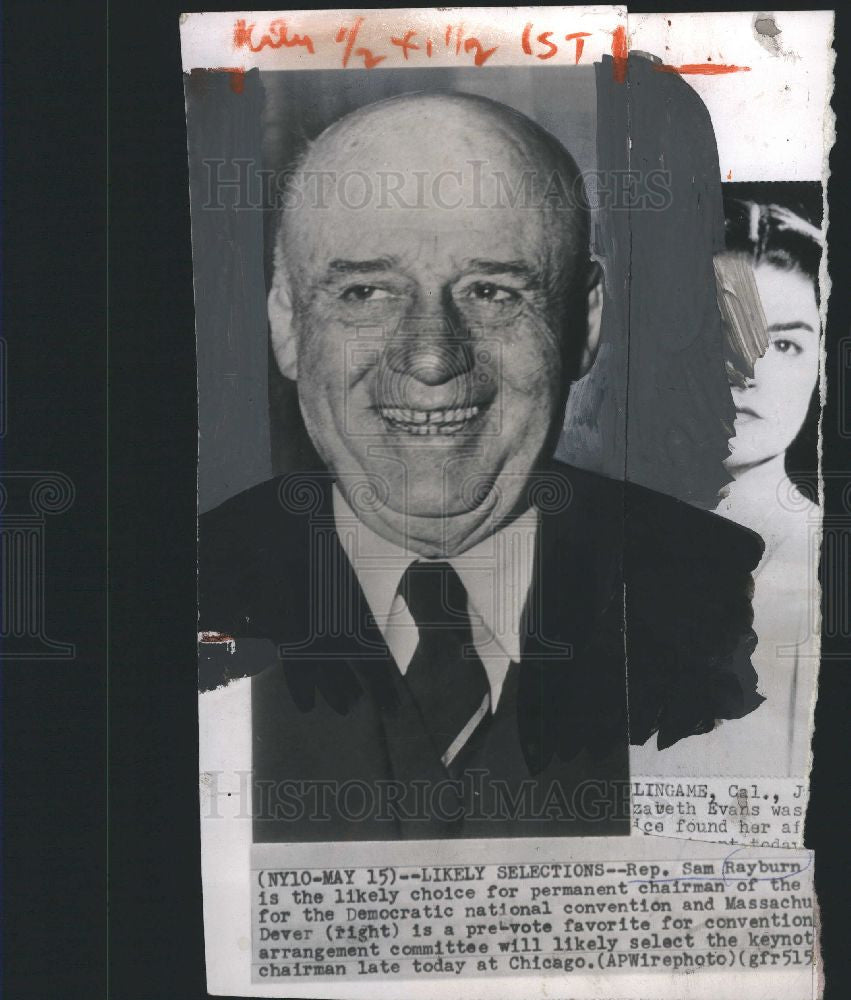 Press Photo Sam Rayburn House Speaker Rep. Chair. - Historic Images