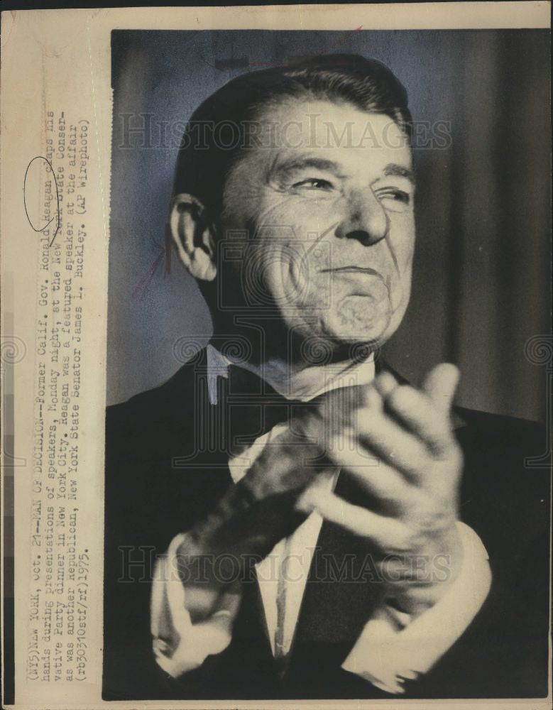 1975 Press Photo Ronald Wilson Reagan President Actor - Historic Images